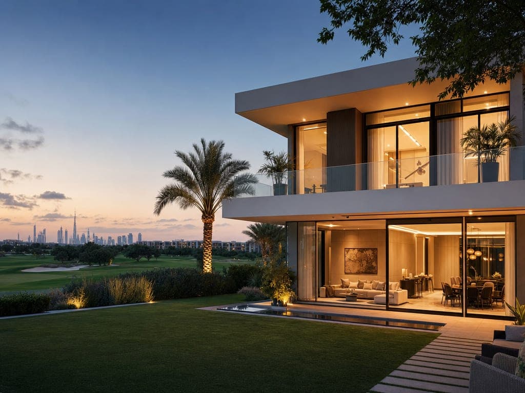 Inside a Dubai Hills smart home at golden hour