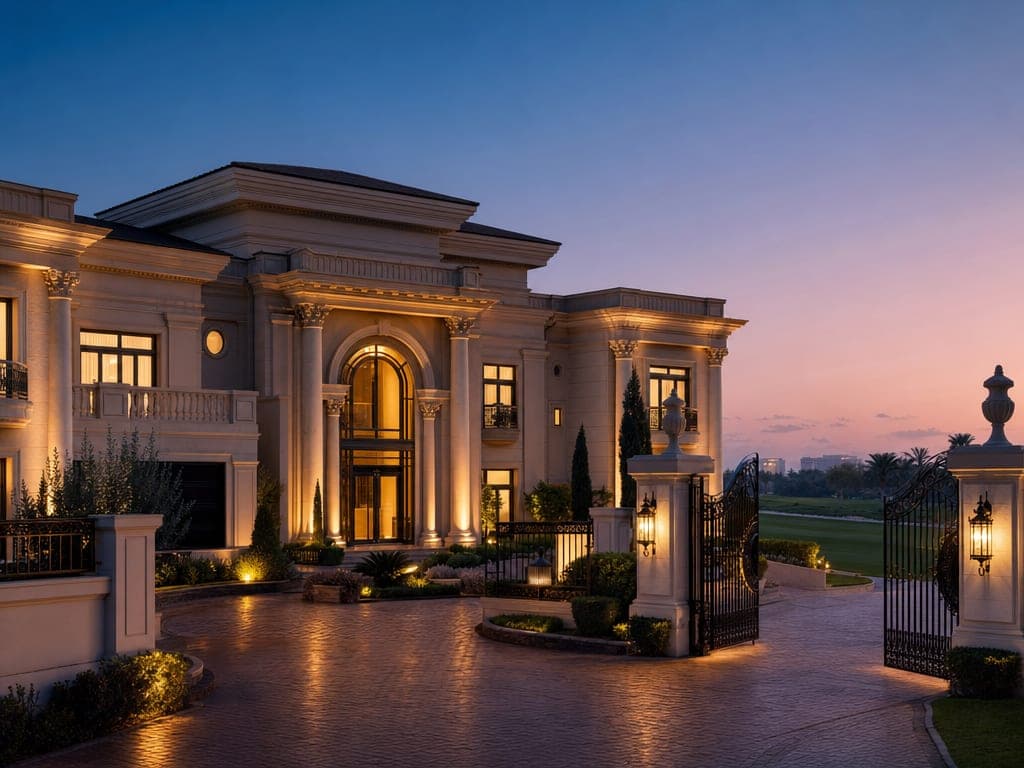 Inside a Emirates Hills smart home at golden hour