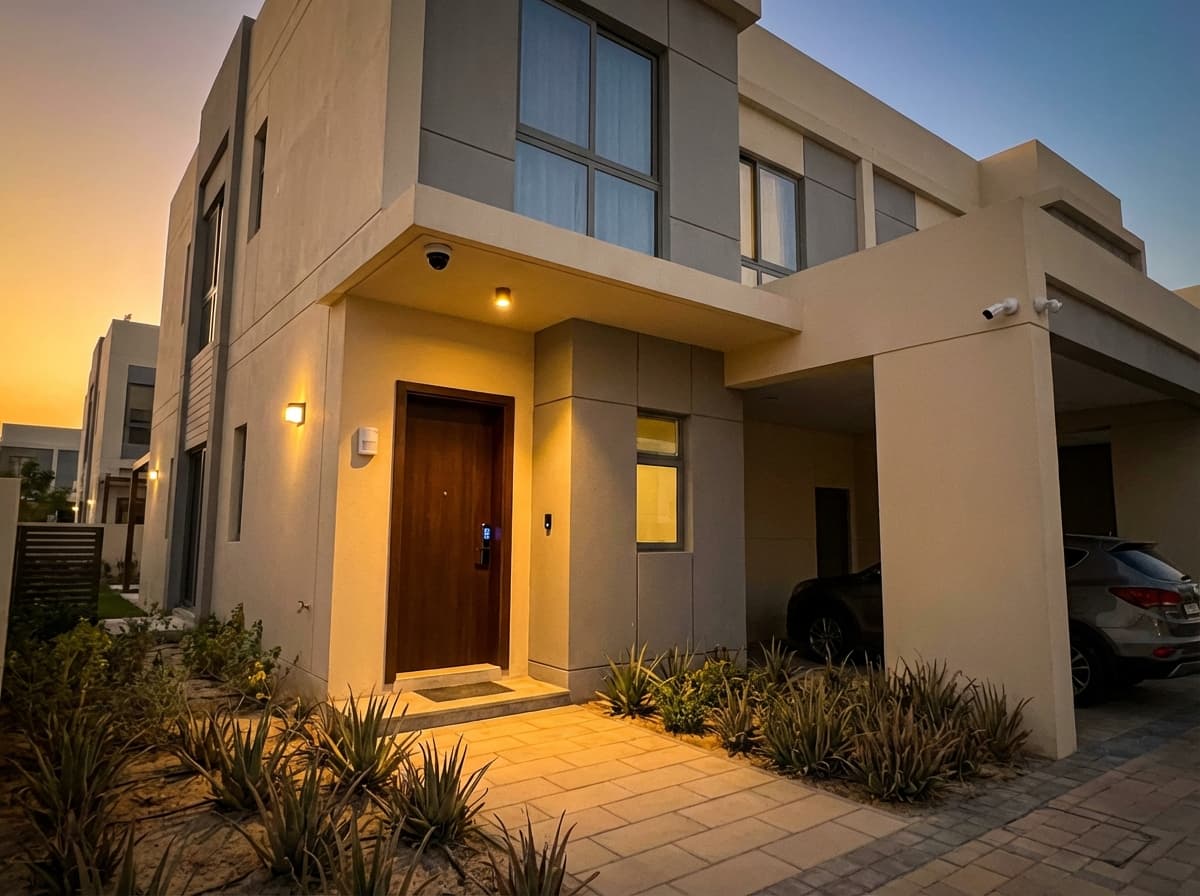 Security camera and smart lock setup at Zahia townhouse