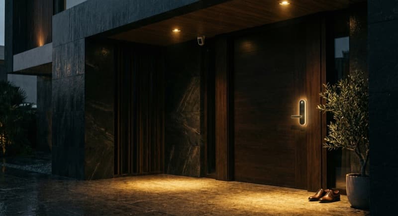 Home security camera and smart lock system in Downtown Dubai apartment