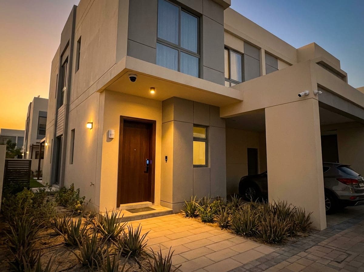 Security camera and smart lock setup at Zahia townhouse